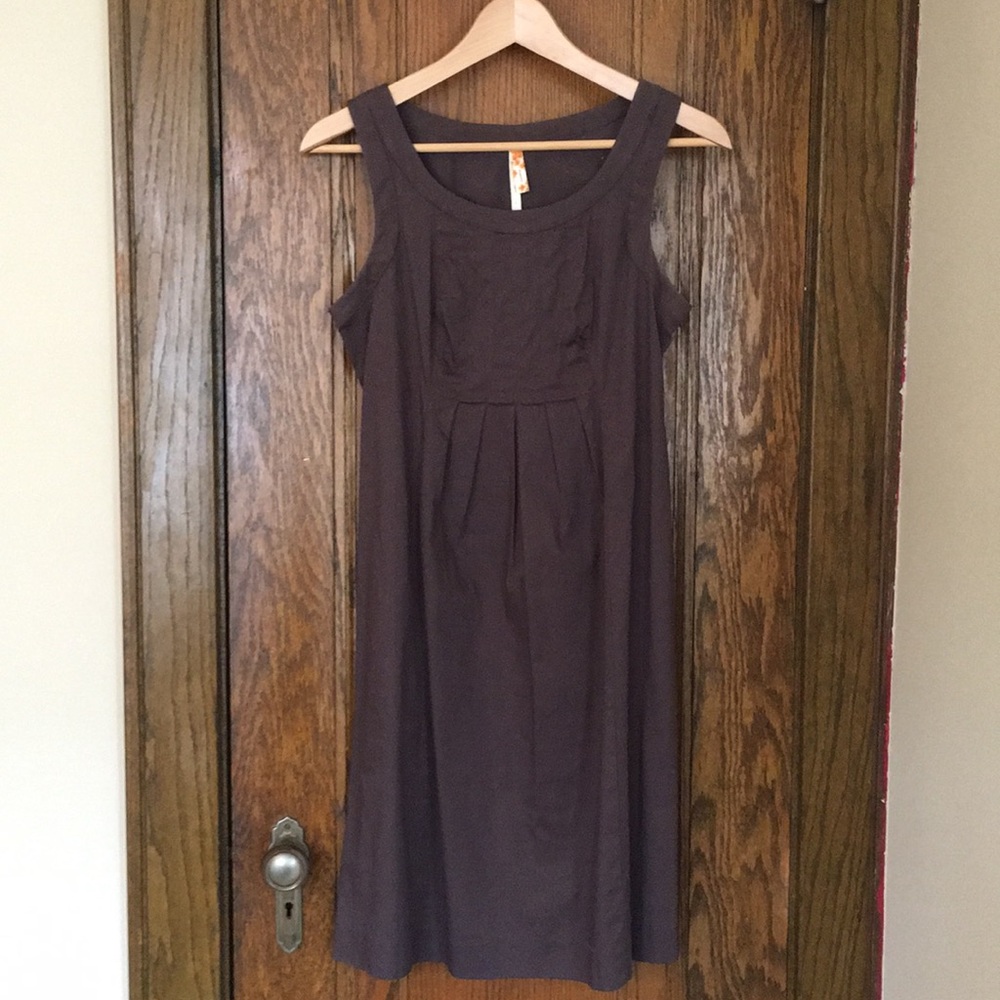 Anthropologie Maeve Gray pleated dress, Size 4